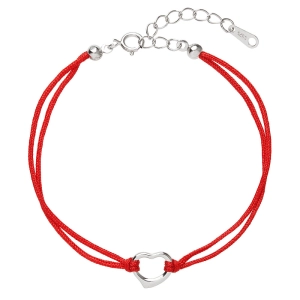 Kabbalah náramok strieborné srdiečko 13006.3 červený