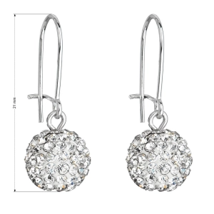 Náušnice bižutérie s kryštálmi 71119.1 biele