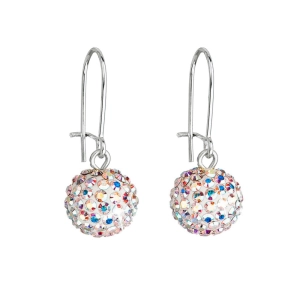 Náušnice bižutérie visiace s kryštálmi okrúhle ab 71119.2 ab efekt