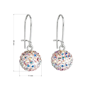 Náušnice bižutérie visiace s kryštálmi okrúhle ab 71119.2 ab efekt