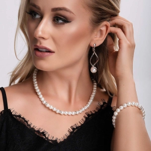 Perlový náramok biely 33017.1