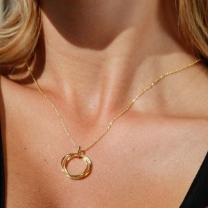 Pozlátený náhrdelník tri krúžky 62001