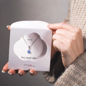 Náhrdelník so syntetickým opálom a kryštálmi Preciosa modrý okrúhly 32083.1 blue