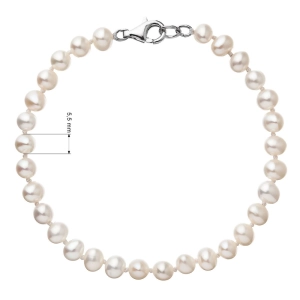 Perlový náramok z pravých riečnych perál biely 23012.1