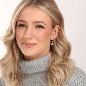 Pozlátené strieborné náušnice visiace so zirkónmi biela slza 11305.1