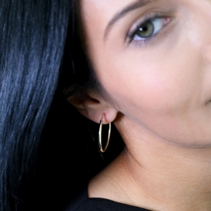 Pozlátené strieborné náušnice kruhy 61004