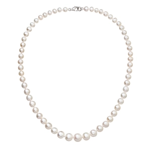 Perlový náhrdelník z odstupňovaných pravých riečnych perál biely 22040.1