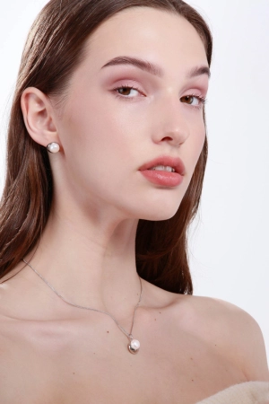 Perlová súprava polmesiac s riečnou perlou biely 29053.1B