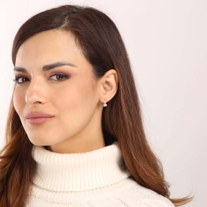 Pozlátené strieborné náušnice kôstky s 2 zirkónmi 11432.1 crystal