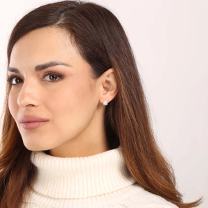 Pozlátené strieborné náušnice kôstky kosoštvorec so zirkónom 11438.1 crystal