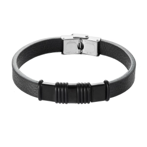 Náramok pánsky z čiernej koženky 43034.3 čierny