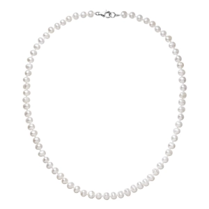 Perlový náhrdelník z riečnych perál so zapínaním z bieleho 14 karátového zlata 822001.1/9260B biely