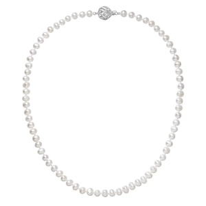Perlový náhrdelník z riečnych perál so zapínaním z bieleho 14 karátového zlata 822001.1/9264B biely