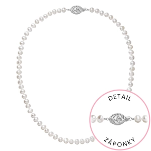 Perlový náhrdelník z riečnych perál so zapínaním z bieleho 14 karátového zlata 822001.1/9265B biely