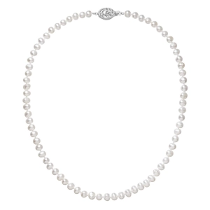 Perlový náhrdelník z riečnych perál so zapínaním z bieleho 14 karátového zlata 822001.1/9265B biely