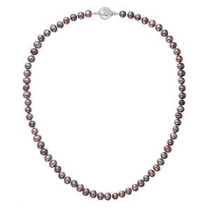 Perlový náhrdelník z riečnych perál so zapínaním z bieleho 14 karátového zlata 822001.3/9270B dk.peacock