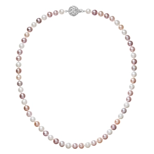Perlový náhrdelník z riečnych perál so zapínaním z bieleho 14 karátového zlata 822004.3/9264B multi