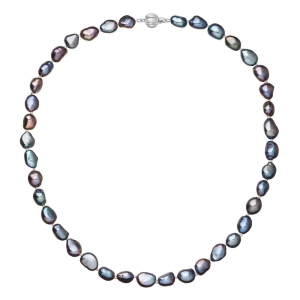 Perlový náhrdelník z riečnych perál so zapínaním z bieleho 14 karátového zlata 822027.3/9272B peacock