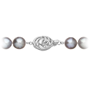 Perlový náhrdelník z riečnych perál so zapínaním z bieleho 14 karátového zlata 822028.3/9265B grey