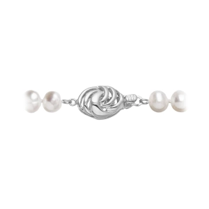 Perlový náramok z riečnych perál so zapínaním z bieleho 14 karátového zlata 823001.1/9265B biely