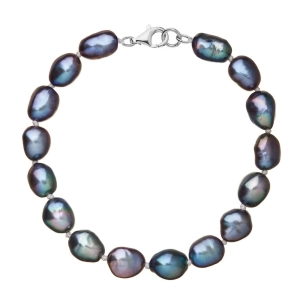 Perlový náramok z riečnych perál so zapínaním z bieleho 14 karátového zlata 823011.3/9260B peacock