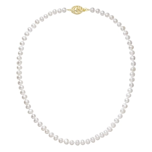 Perlový náhrdelník z riečnych perál so zapínaním zo 14 karátového zlata 922001.1/9265A biely