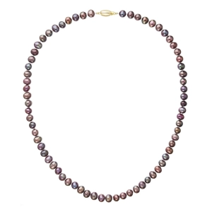 Perlový náhrdelník z riečnych perál so zapínaním zo 14 karátového zlata 922001.3/9271A dk.peacock