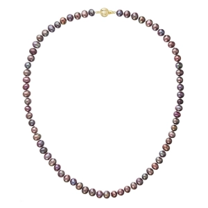 Perlový náhrdelník z riečnych perál so zapínaním zo 14 karátového zlata 922001.3/9272A dk.peacock