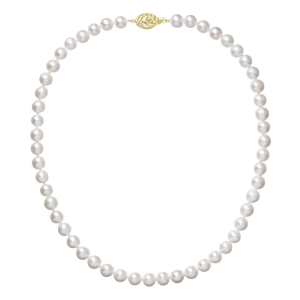 Perlový náhrdelník z riečnych perál so zapínaním zo 14 karátového zlata 922003.1/9265A biely
