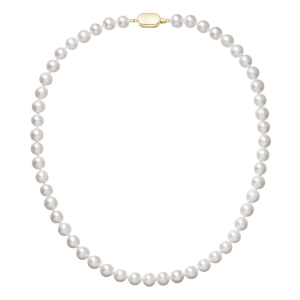 Perlový náhrdelník z riečnych perál so zapínaním zo 14 karátového zlata 922003.1/9269A biely