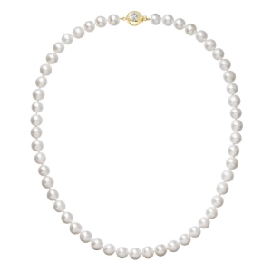 Perlový náhrdelník z riečnych perál so zapínaním zo 14 karátového zlata 922003.1/9270A biely