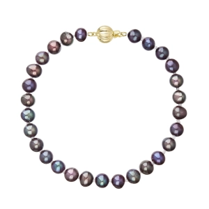 Perlový náramok z riečnych perál so zapínaním zo 14 karátového zlata 923001.3/9272A dk.peacock