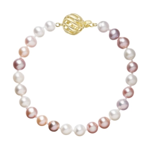 Perlový náramok z riečnych perál so zapínaním zo 14 karátového zlata 923004.3/9264A multi