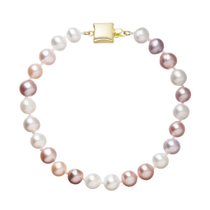 Perlový náramok z riečnych perál so zapínaním zo 14 karátového zlata 923004.3/9268A multi