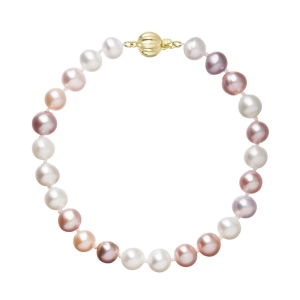 Perlový náramok z riečnych perál so zapínaním zo 14 karátového zlata 923004.3/9272A multi