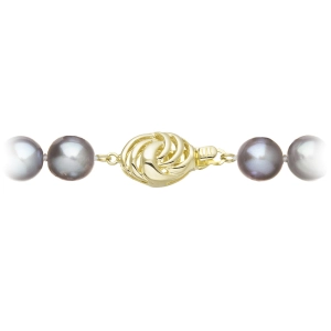 Perlový náramok z riečnych perál so zapínaním zo 14 karátového zlata 923010.3/9265A grey