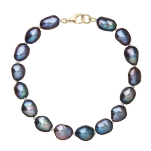 Perlový náramok z riečnych perál so zapínaním zo 14 karátového zlata 923011.3/9260 peacock