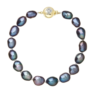 Perlový náramok z riečnych perál so zapínaním zo 14 karátového zlata 923011.3/9270A peacock