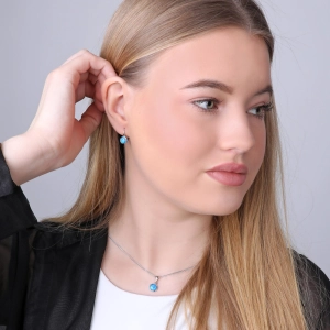 Náhrdelník so syntetickým modrým opálom okrúhly 12077.3 blue