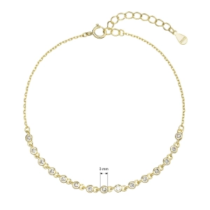 Pozlátený strieborný náramok s malými zirkónmi 13031.1