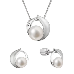 Perlová súprava s bielou riečnou perlou 29069.1B