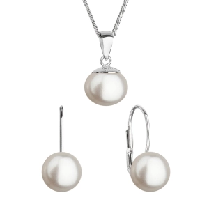 Perlová súprava s bielou riečnou perlou 29081.1