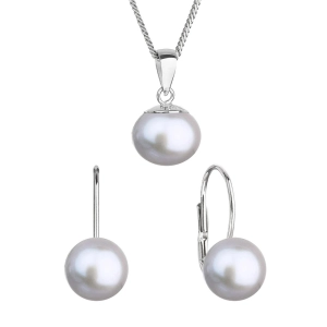 Perlová súprava so šedou riečnou perlou 29081.3 grey