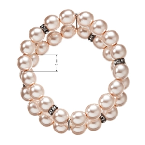 Perlový náramok dvojradový ružový 33065.3 rose