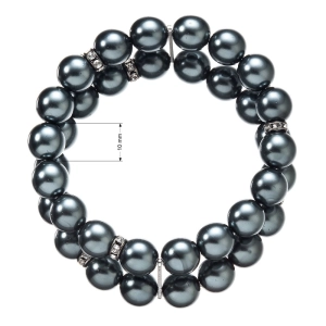 Perlový náramok dvojradový tmavo zelený 33065.3 tahiti