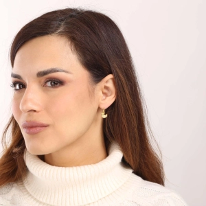 Pozlátené strieborné náušnice kačičky so zirkónmi 11499.1 crystal