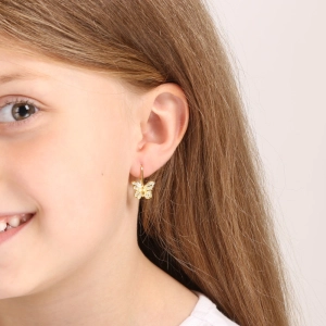 Pozlátené strieborné náušnice motýliky so zirkónmi 11500.1 crystal