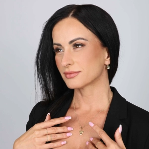 Pozlátené strieborné náušnice štvorčeky so zirkónom 11506.1 crystal