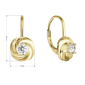 Pozlátené strieborné náušnice so zirkónom 11507.1 crystal