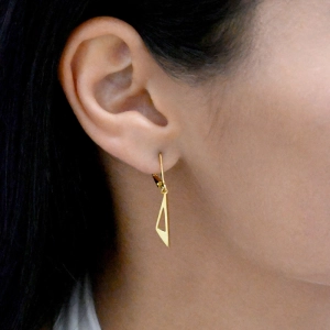 Pozlátené strieborné náušnice visiace 61023